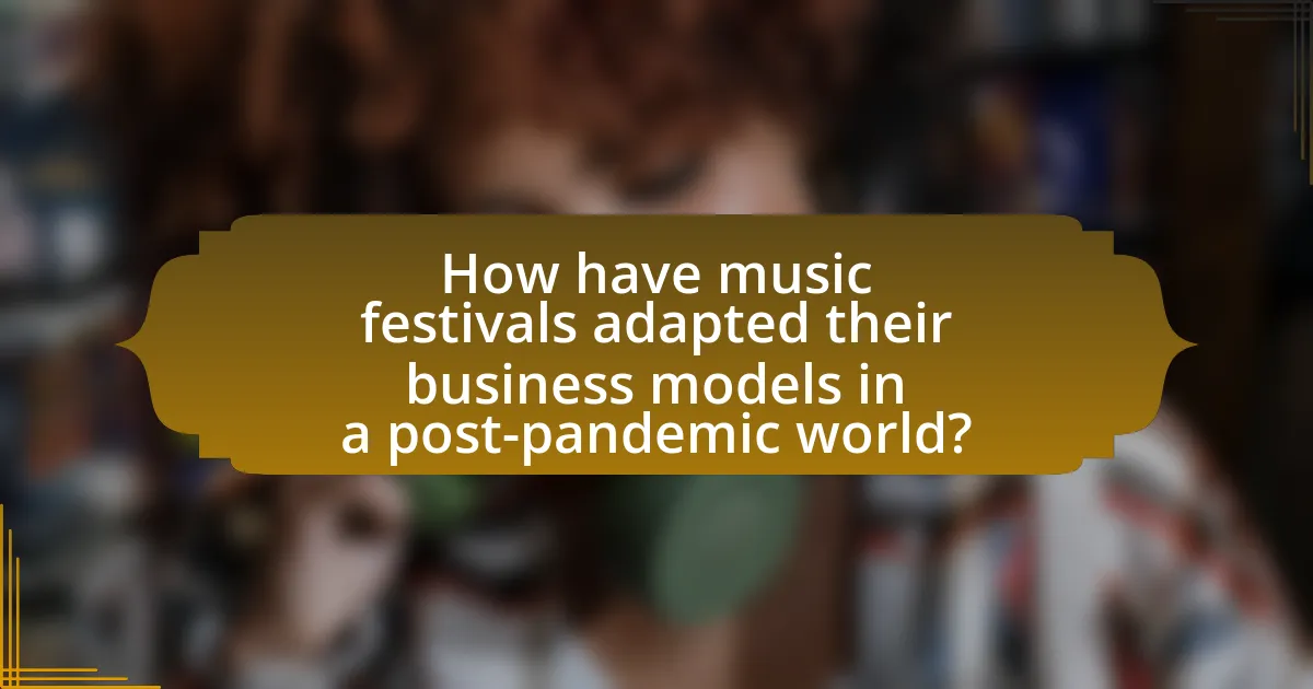 How have music festivals adapted their business models in a post-pandemic world?
