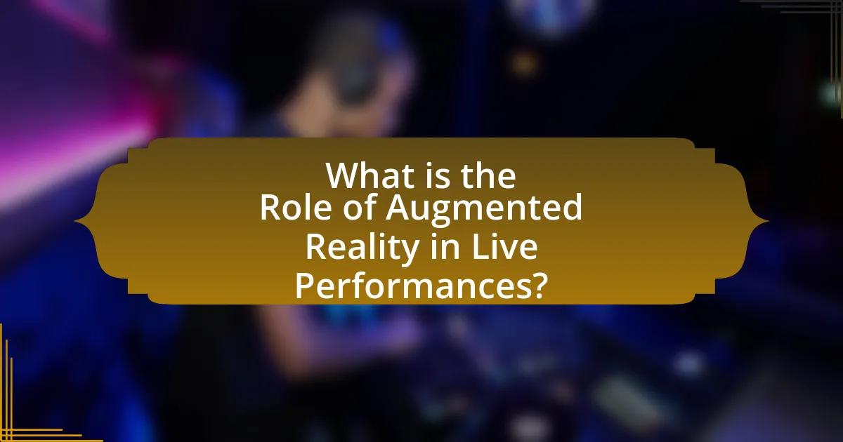 What is the Role of Augmented Reality in Live Performances?