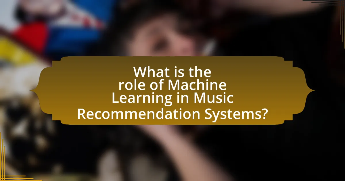 What is the role of Machine Learning in Music Recommendation Systems?
